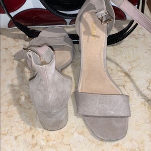 Tan faux suede old navy heels